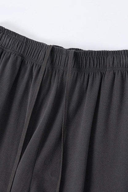 Men's Streetwear Relaxed High-Elastic Straight-Leg Pants