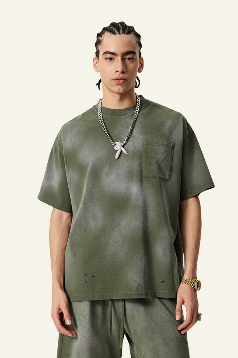 Men's Vintage Gradient Cotton Athletic Wear T-shirt