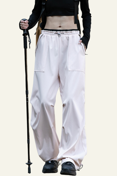 Women's Water-Resistant Breathable Pleated Light-Fleece Cargo Pants
