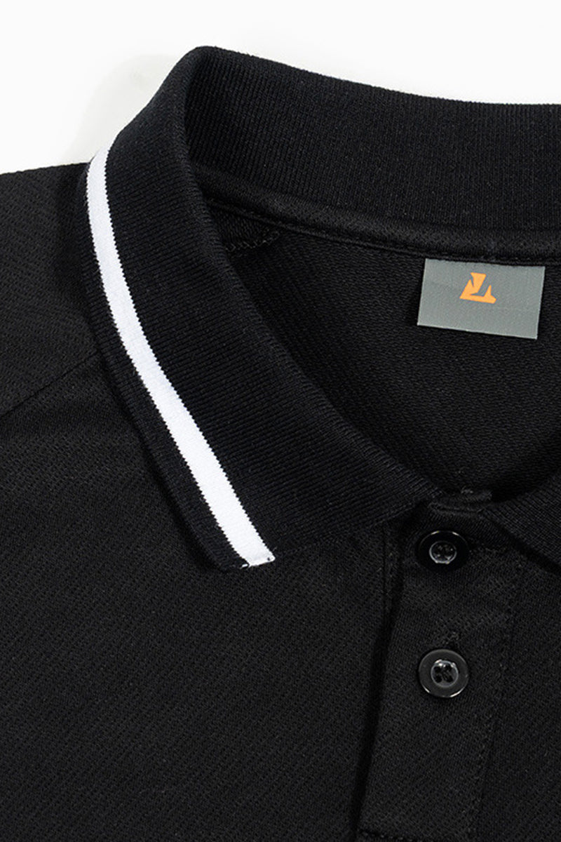 Men's Street Boxy Contrast Piping Short Sleeve Cotton Polo