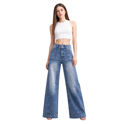 Women's High Waist Wide Leg Jeans
