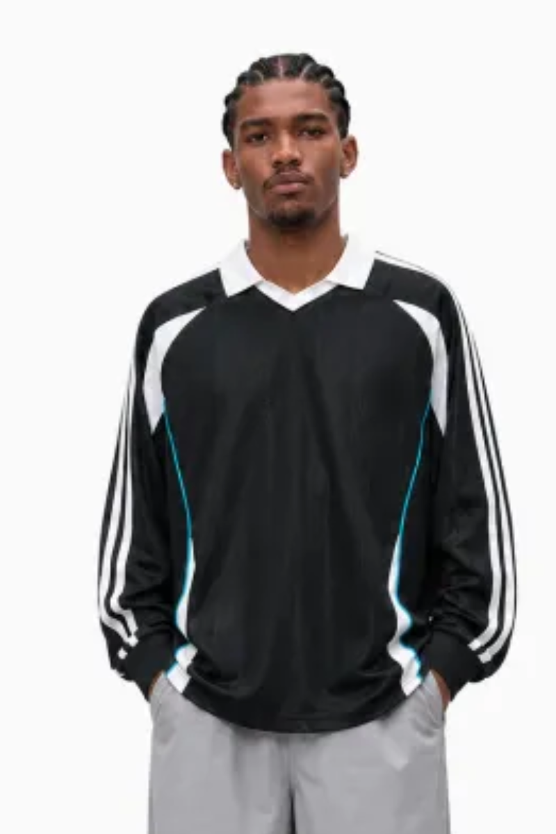 Men's Fall Retro Colorblock V-Neck Game-Day Polo Shirt