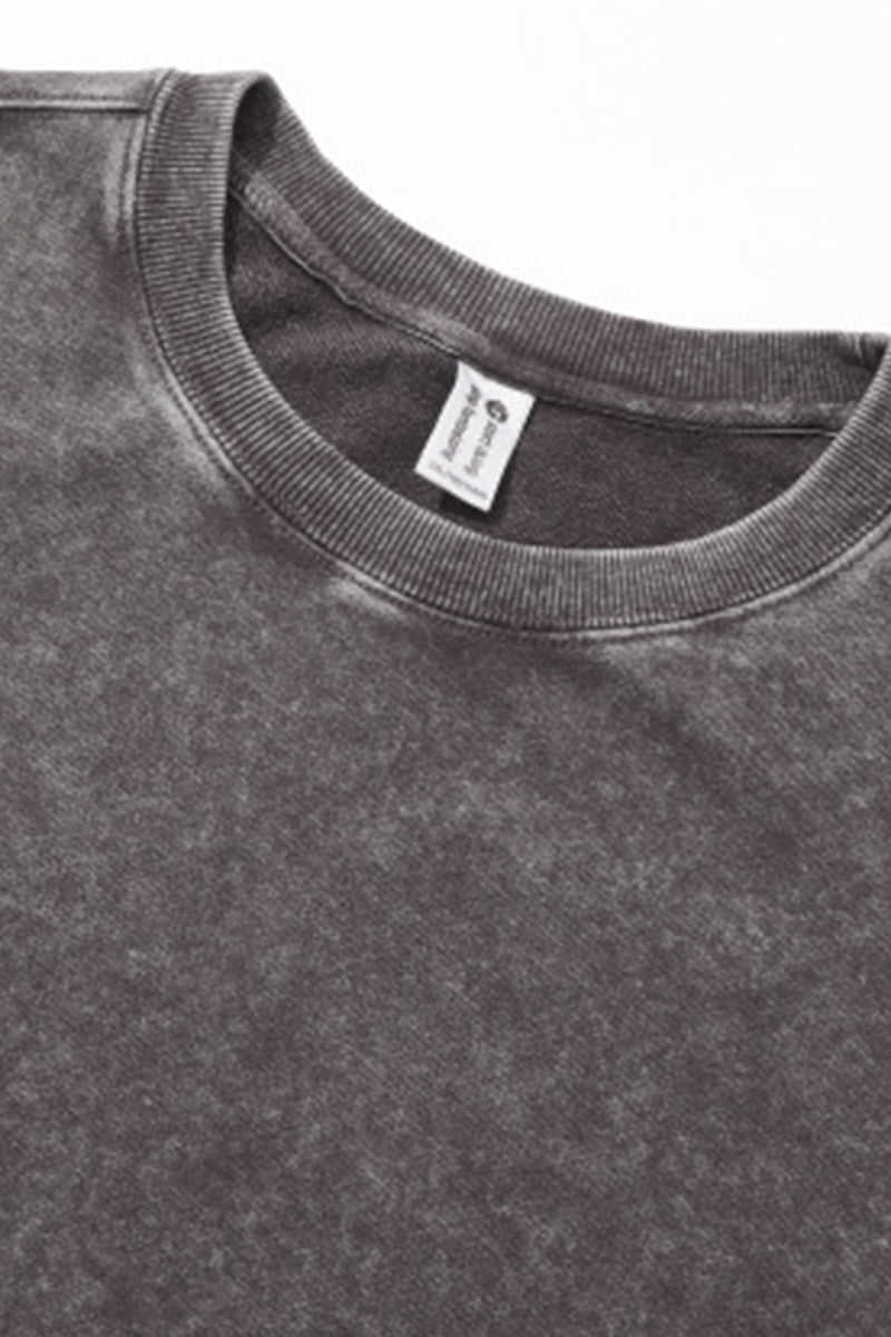 Unisex Fall Washed Vintage Raglan Crew Neck Sweatshirt