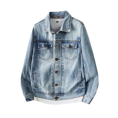 Men's Vintage Washed Denim Trucker Jacket