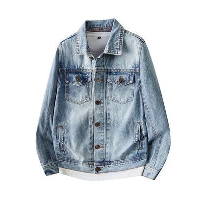 Men's Vintage Washed Denim Trucker Jacket