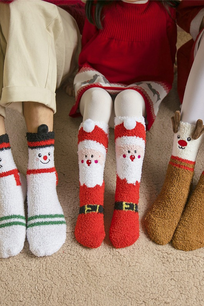 Women's Christmas Non Shedding Coral Fleece Elk Socks