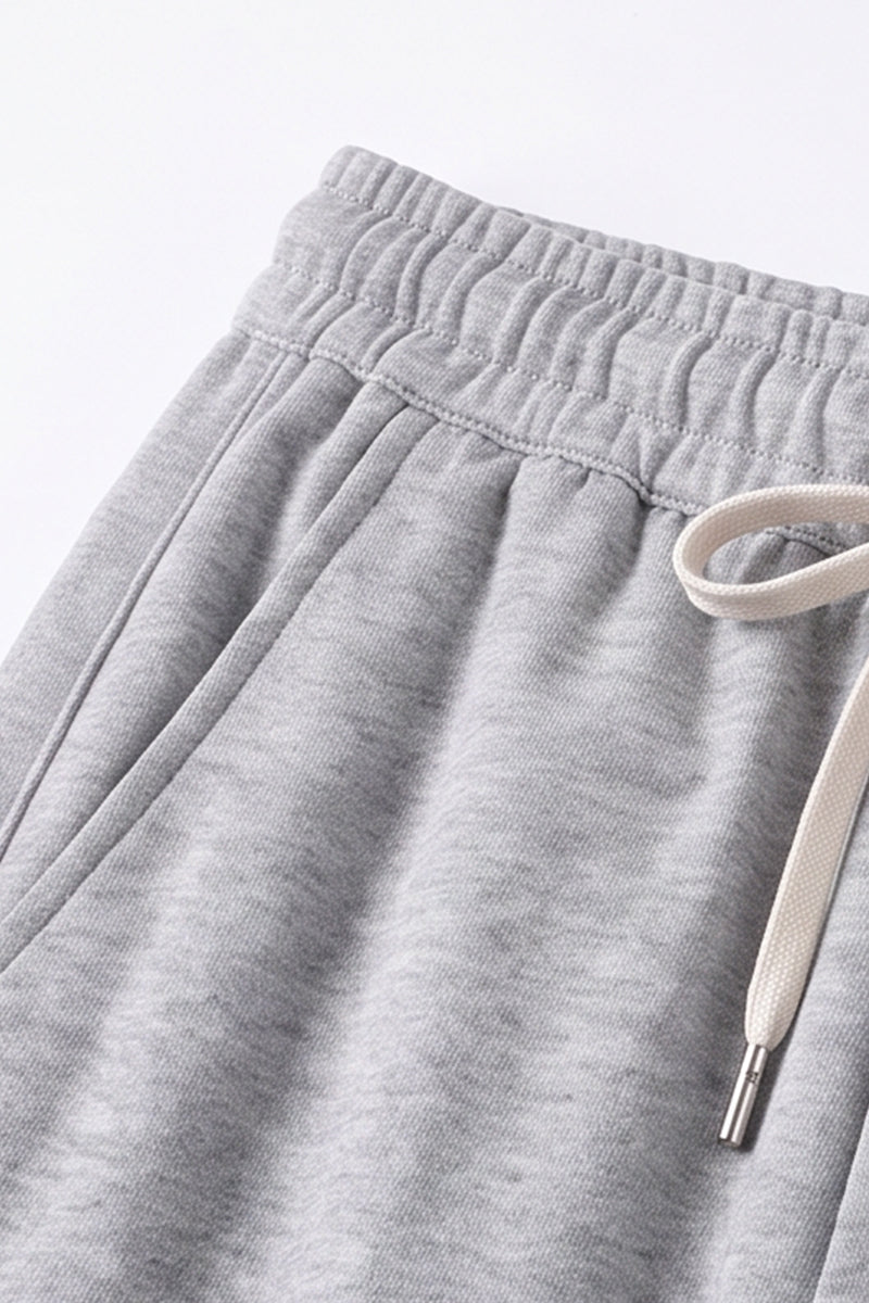 Men's Spring Heather-Grey Straight-Leg Cotton Sweatpants