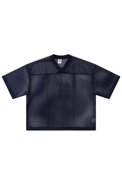 Unisex Summer Retro Mesh Boxy Print Loose Tee