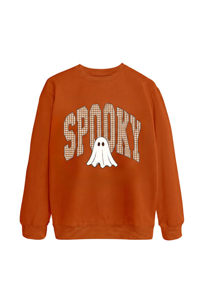 Unisex Fall Clothing Halloween Plaid Ghost Sweatshirt