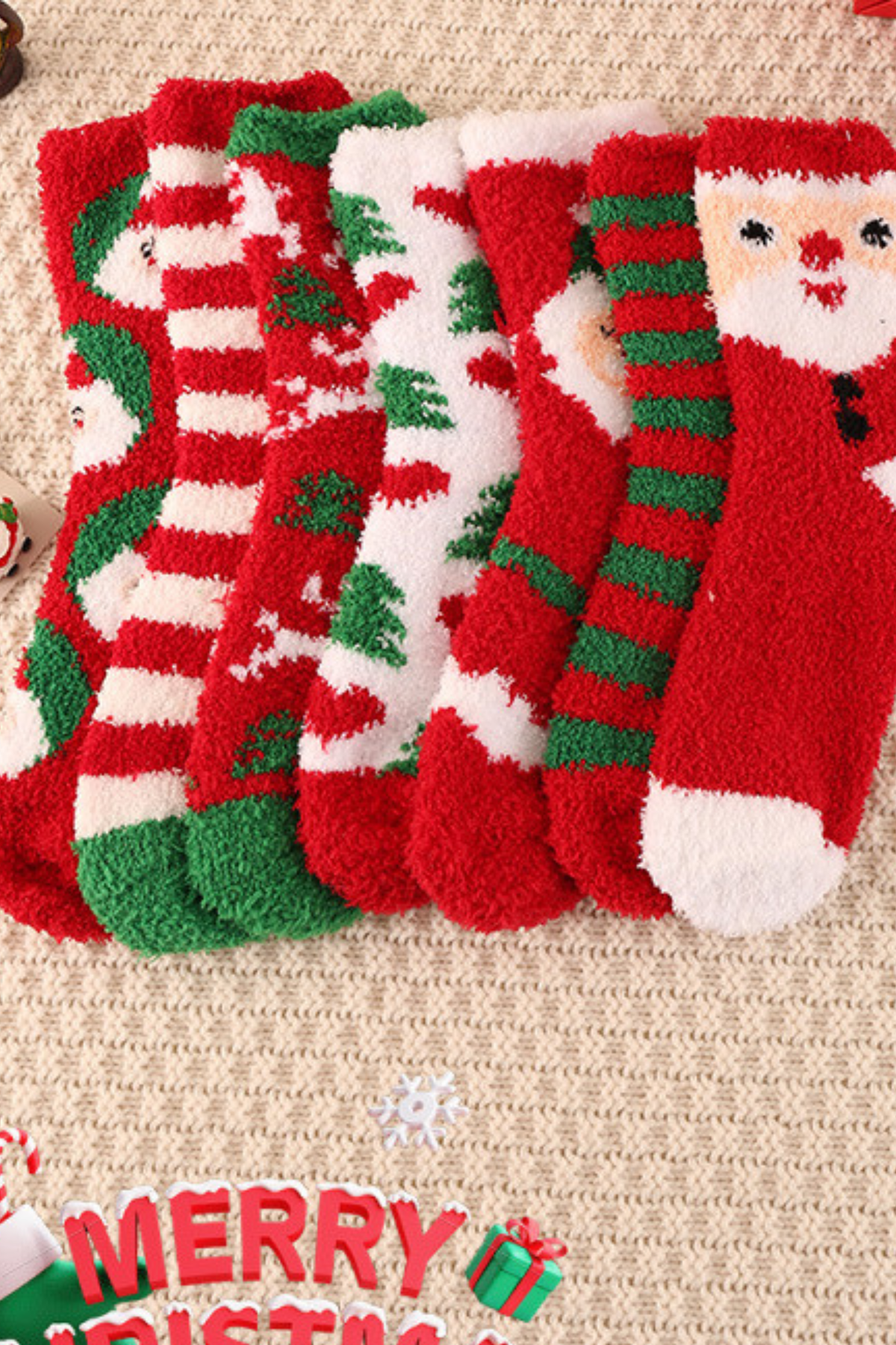 Women's Christmas Coral Fleece Santa Warm Thick Socks