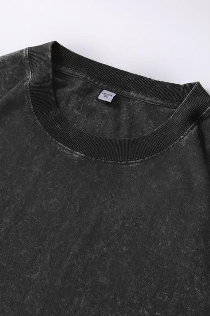 Unisex Fall Winter Vintage Washed Oversized Long-Sleeve Tee