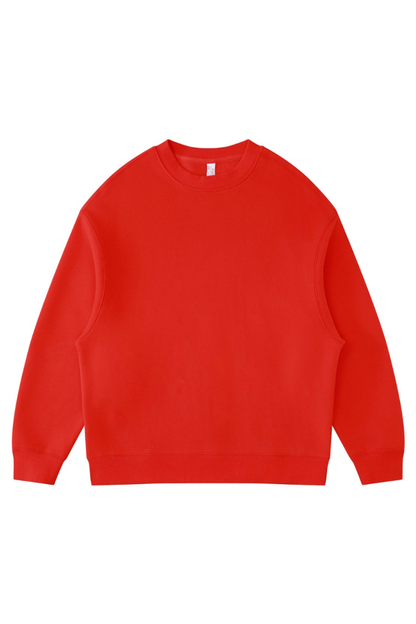 Unisex Fall Winter Fleece-Lined Loose Crewneck Sweatshirt