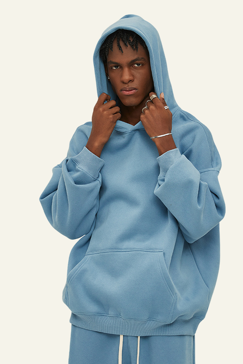 Men's Streetwear 350G Heavyweight Oversize Solid Hoodie