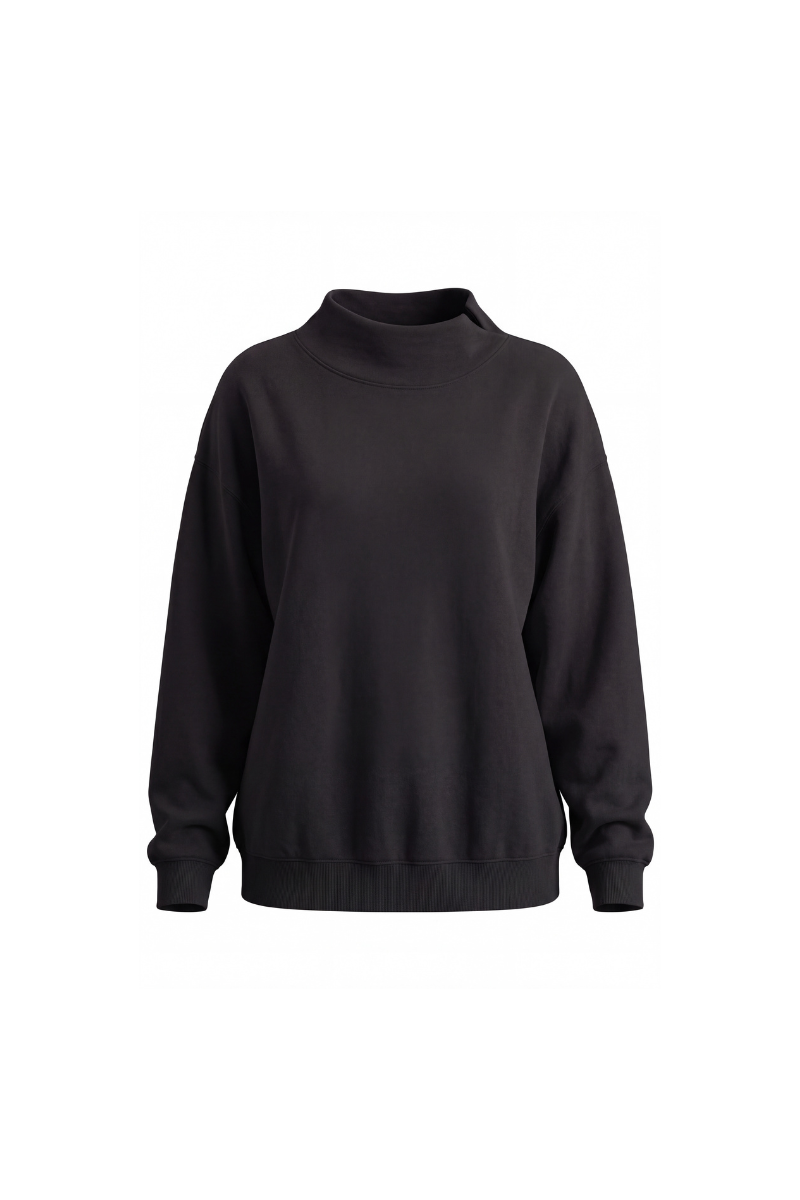 Unisex All Season Soft Mock-Neck Loose Fit Sweatshirt