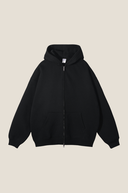 Men's Streetwear 350G Heavyweight Full Zipper Hooded Jacket