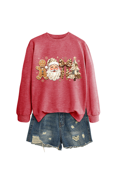 Unisex Fall Clothing Christmas Santa Bow Sweatshirt