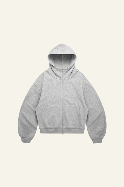 Women's   Streetwear Curved-Sleeve Boxy Hooded Jacket