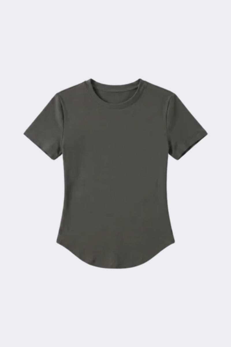 Women's Outdoor Yoga Gym Tight Run Tee - Crewneck