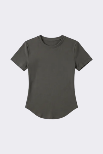 Women's Outdoor Yoga Gym Tight Run Tee - Crewneck