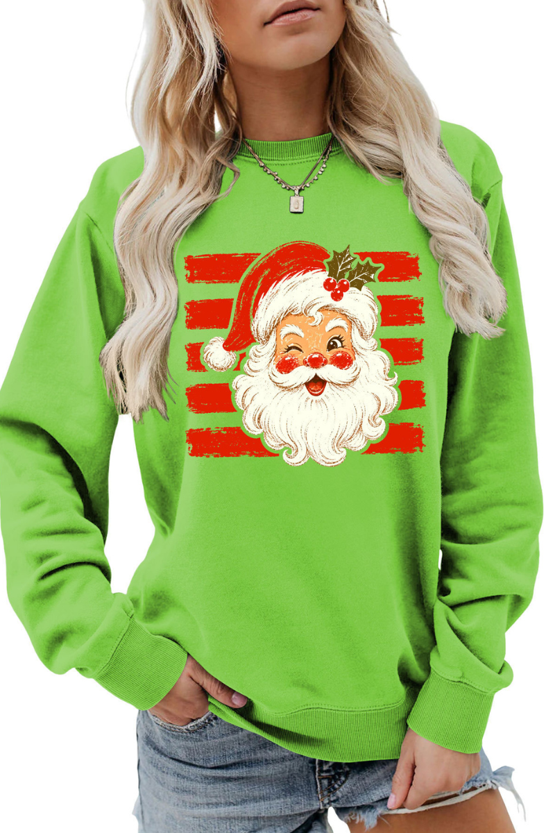 Women Fall Clothing Christmas Santa Graphic Sweatshirt