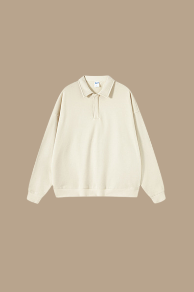 Women's Streetwear Polo Collar  Sweatshirt