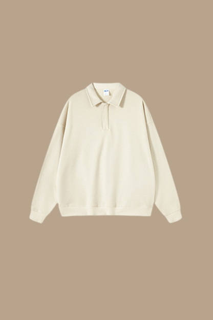 Women's Streetwear Polo Collar  Sweatshirt