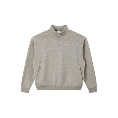 Unisex Fall Clothing Warm Heathered Half Zip Sweatshirt