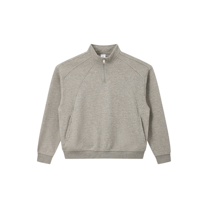 Unisex Fall Clothing Warm Heathered Half Zip Sweatshirt