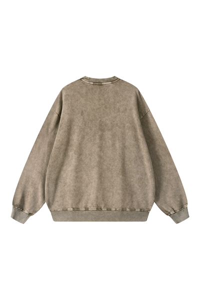 Women Fall Clothing 360G Snow Wash Crewneck Sweatshirt