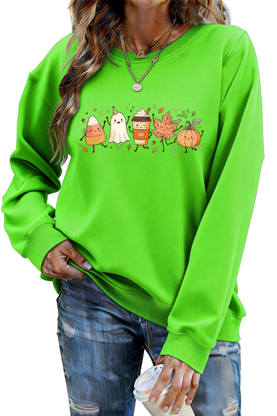 Women Fall Clothing Halloween Ghost Pumpkin Sweatshirt