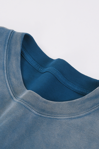 Men Fall Clothing Washed Loose Long Sleeve Cotton Top