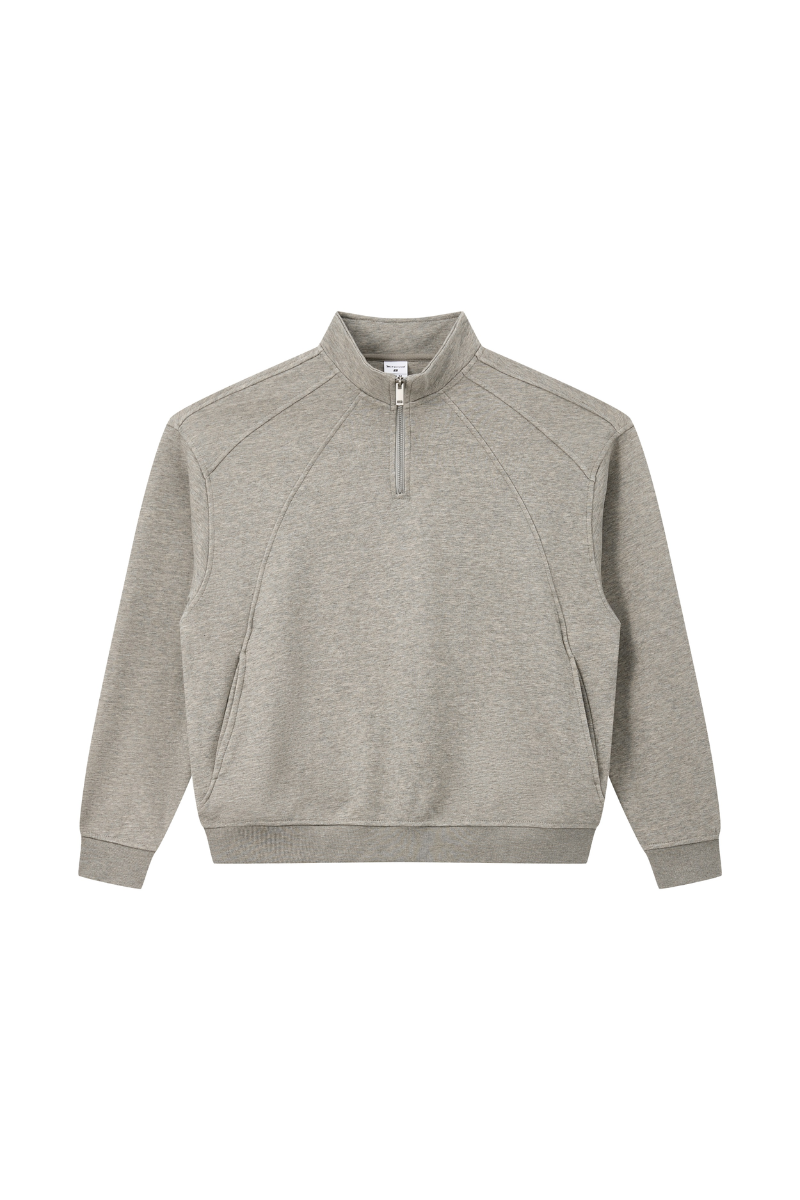 Women Fall Clothing Warm Heathered Half Zip Sweatshirt