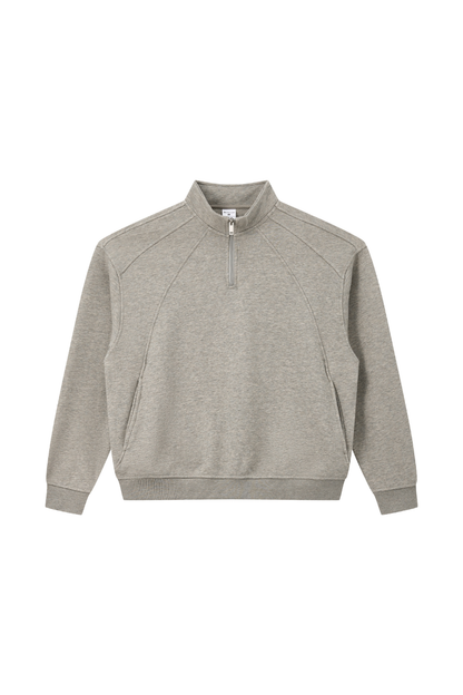 Women Fall Clothing Warm Heathered Half Zip Sweatshirt