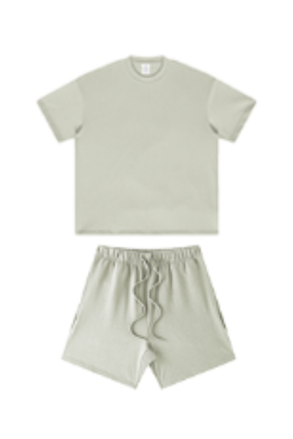 Men's Summer Heavy Solid Outdoor Street Tee & Shorts Set