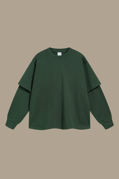 Women's Cotton Patchwork Faux Two-Piece Sweatshirt