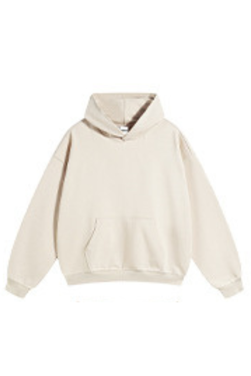 Women's FallWinter 430g Terry Solid LooseDropShoulder Hoodie
