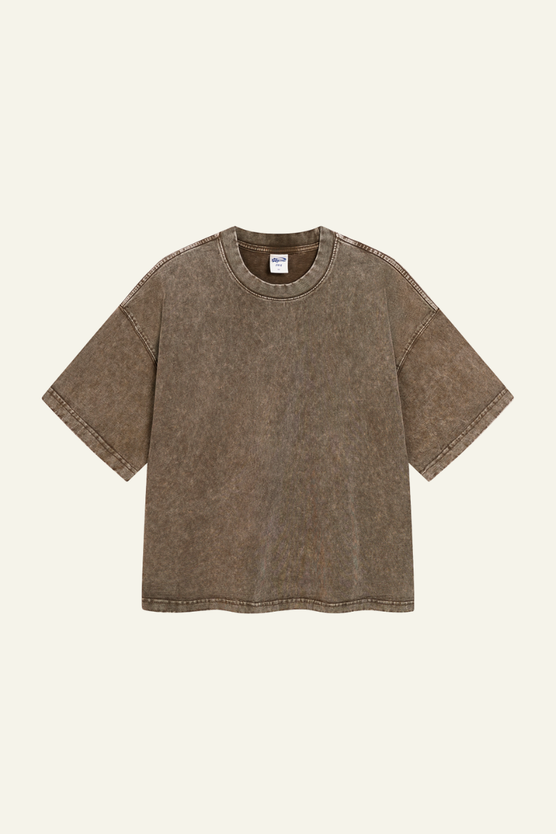 Women's Cotton Streetwear Washed Distressed T-shirt