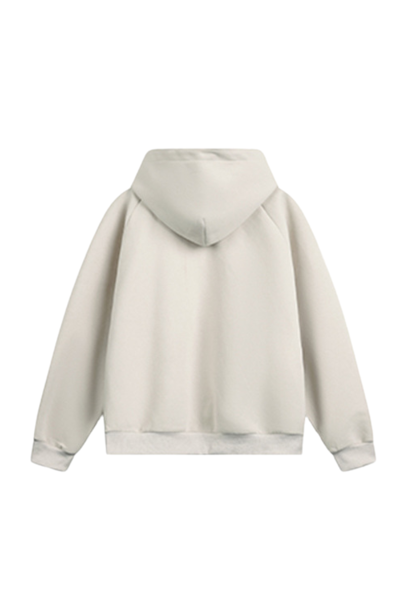 Men Winter Fleece Lined Half Zip High Collar Hoodie