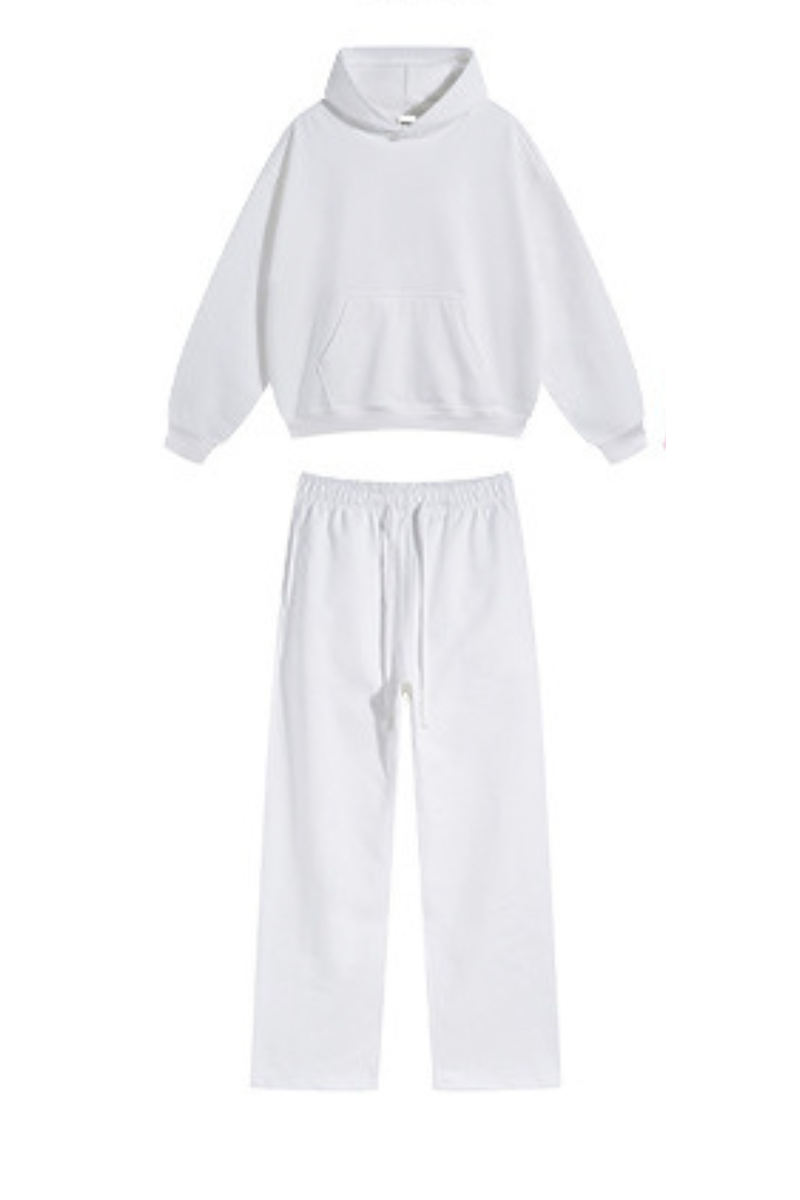 Men's Fall Winter 430g Terry Drawstring Hoodie Set