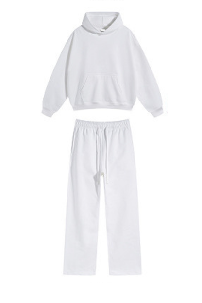 Men's Fall Winter 430g Terry Drawstring Hoodie Set
