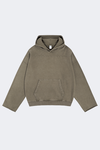 Men's Cotton Streetwear Washed Drop-Shoulder Hoodie