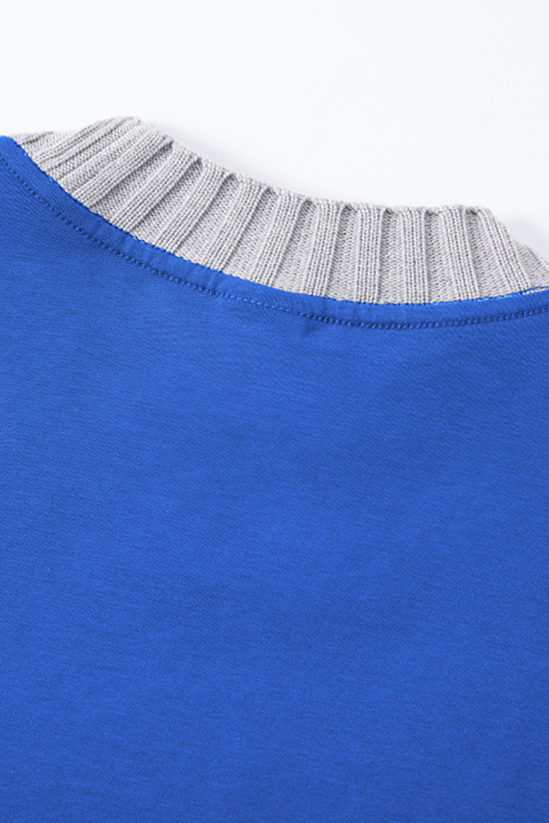 Women's 305g Cotton Colorblock Knit Boxy Crewneck Tee