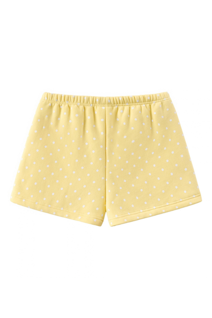 Women Summer Polka Dot Soft Drawstring Pocket Casual Shorts