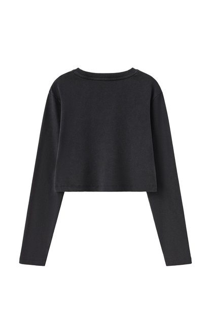Women's Washed Raw Cut Patchwork Boxy Crewneck Sweatshirt