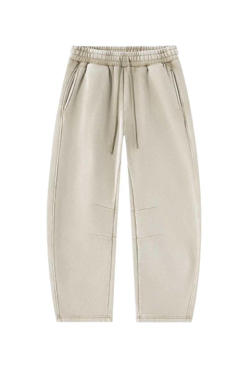 Unisex Fall Clothing Fleece-Lined Curved Wide-Leg Pants