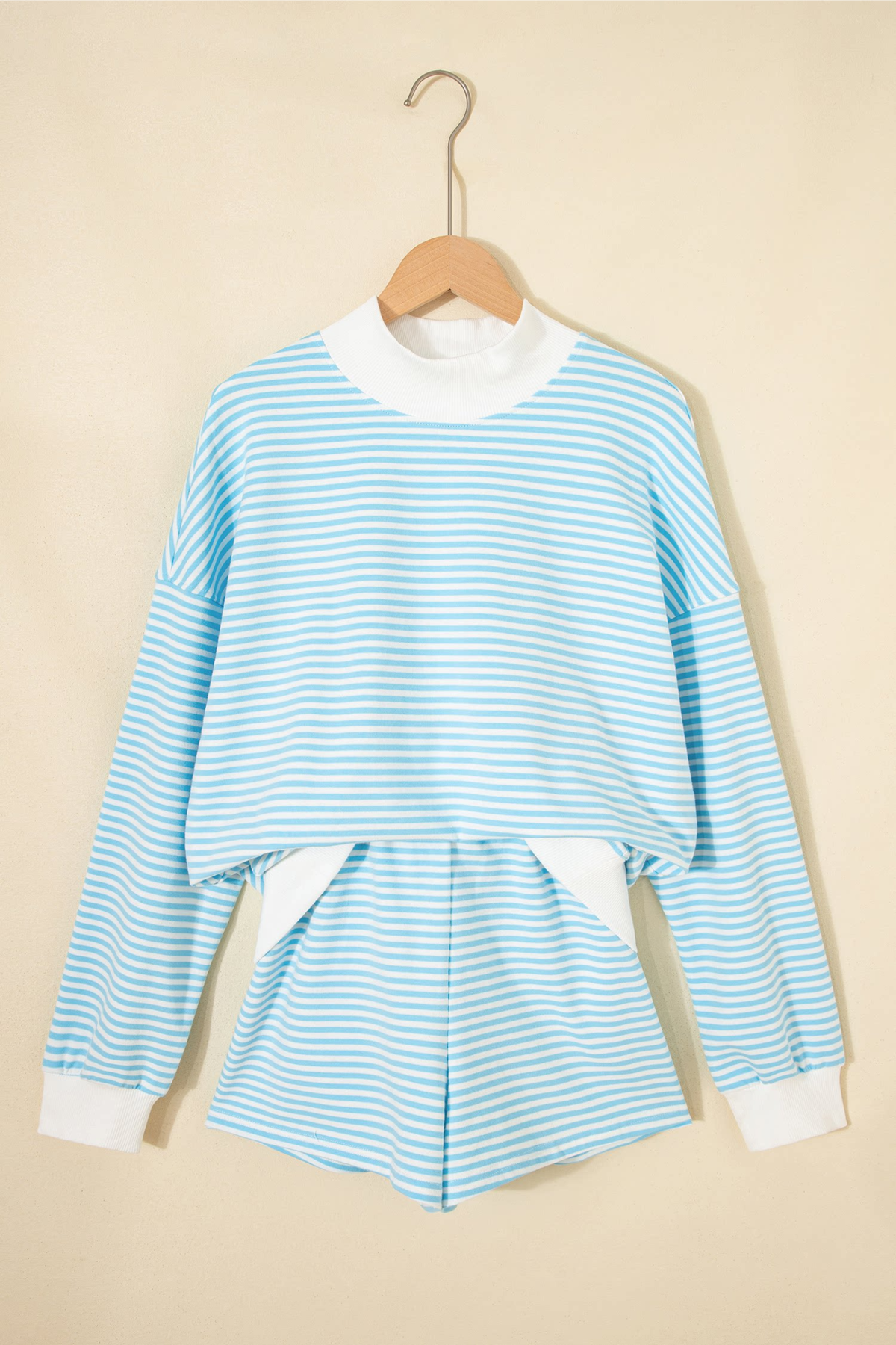 Women's Winter Casual Striped Long Sleeve Two Piece Set