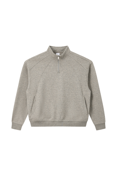 Men Fall Clothing Heathered Half Zip Mock Neck Sweatshirt
