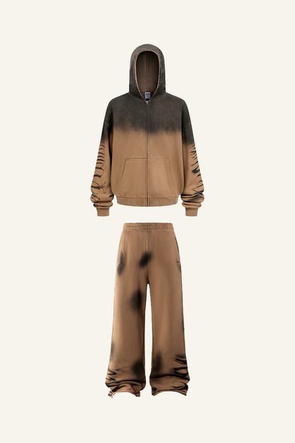 Men's Streetwear Cotton Set:Hooded Jacket And Sweatpants