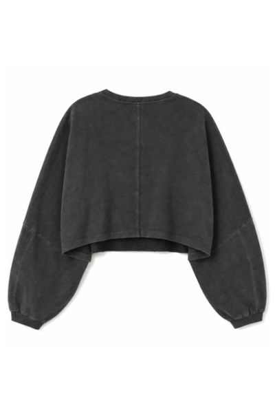 Women Spring Lightweight Cropped Batwing Long Sleeve Top