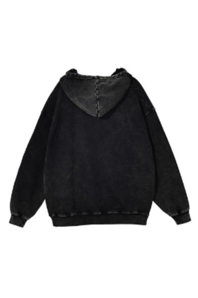 Unisex Fall 100% Cotton Wax Washed Vintage Pocket Hoodie